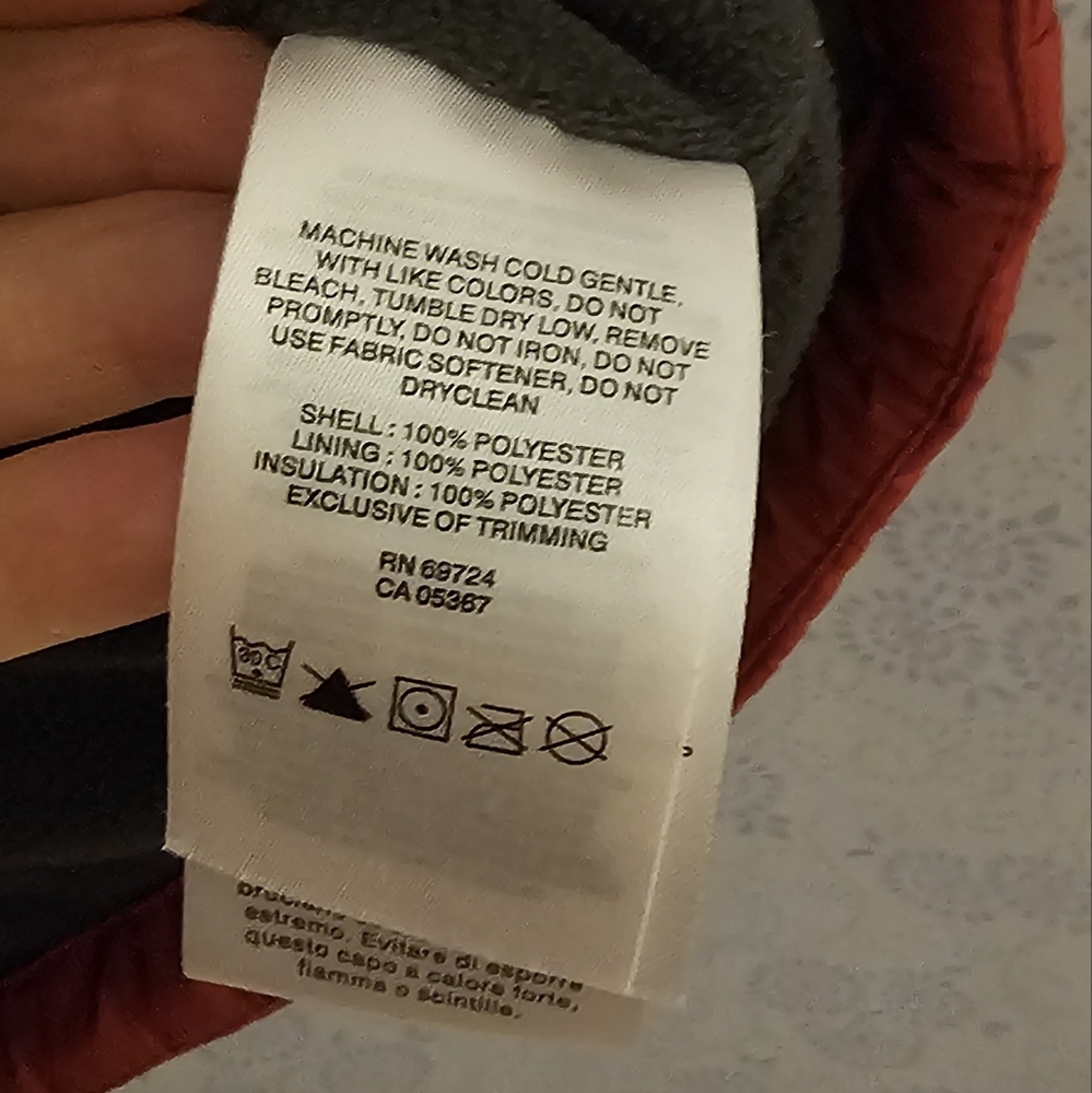 Columbia Red Puffer Vest Fleece Lined Quilted Full Zip Large - Picture 4 of 4